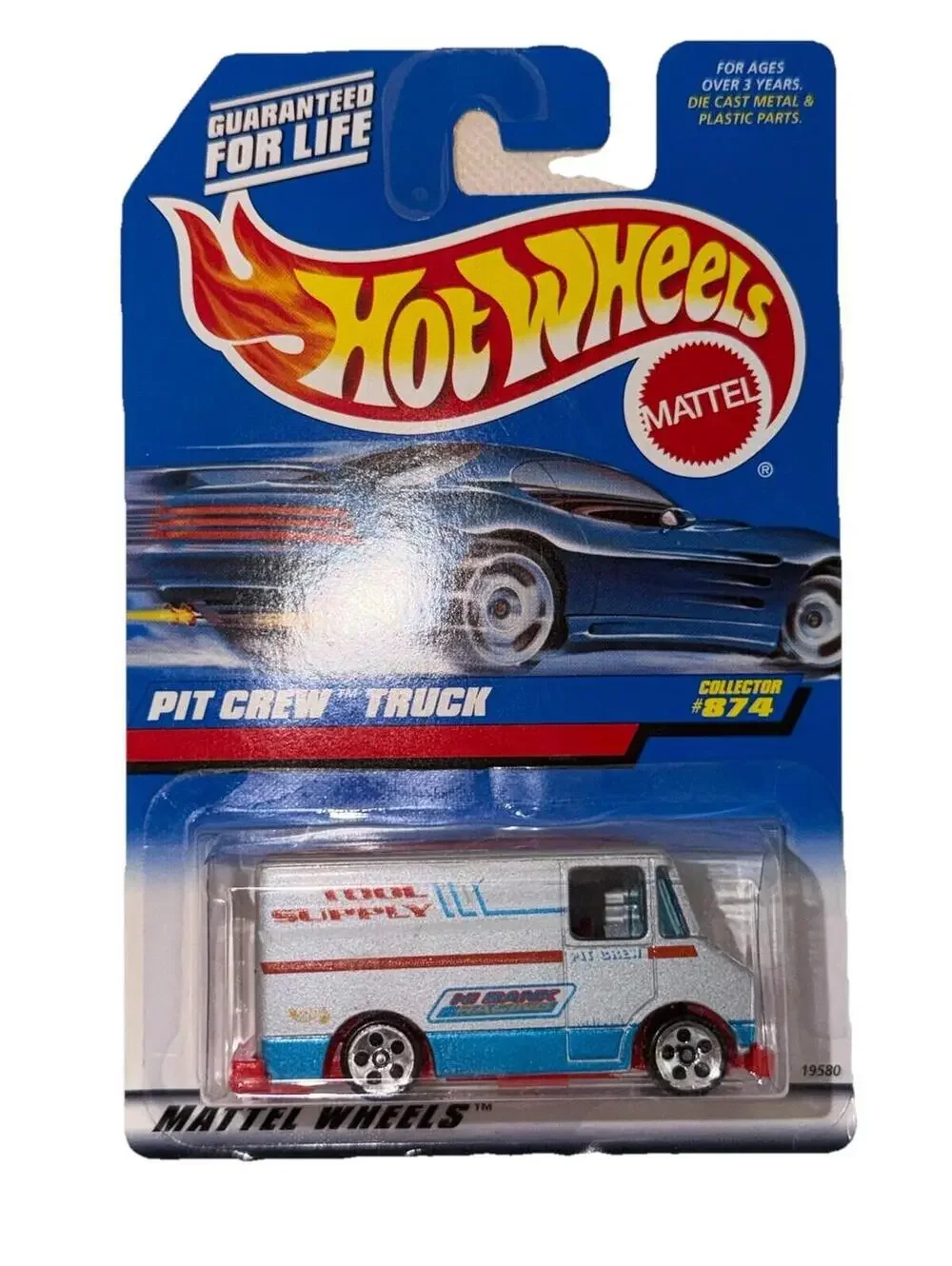 Hot Wheels 1998 Pit Crew Truck Tool Supply Silver Mattel Wheels 1:64 Car #874